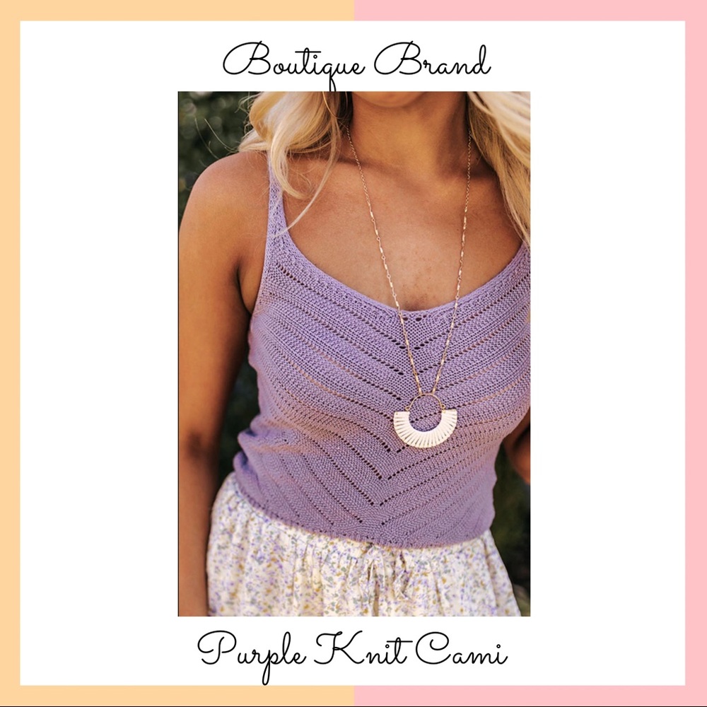 Impressions Purple Knit Cami